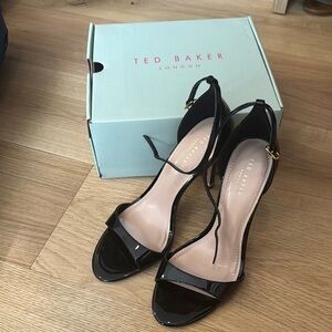 Ted Baker Black Patent Strappy Heels / Pumps - New - Size 9 (40)